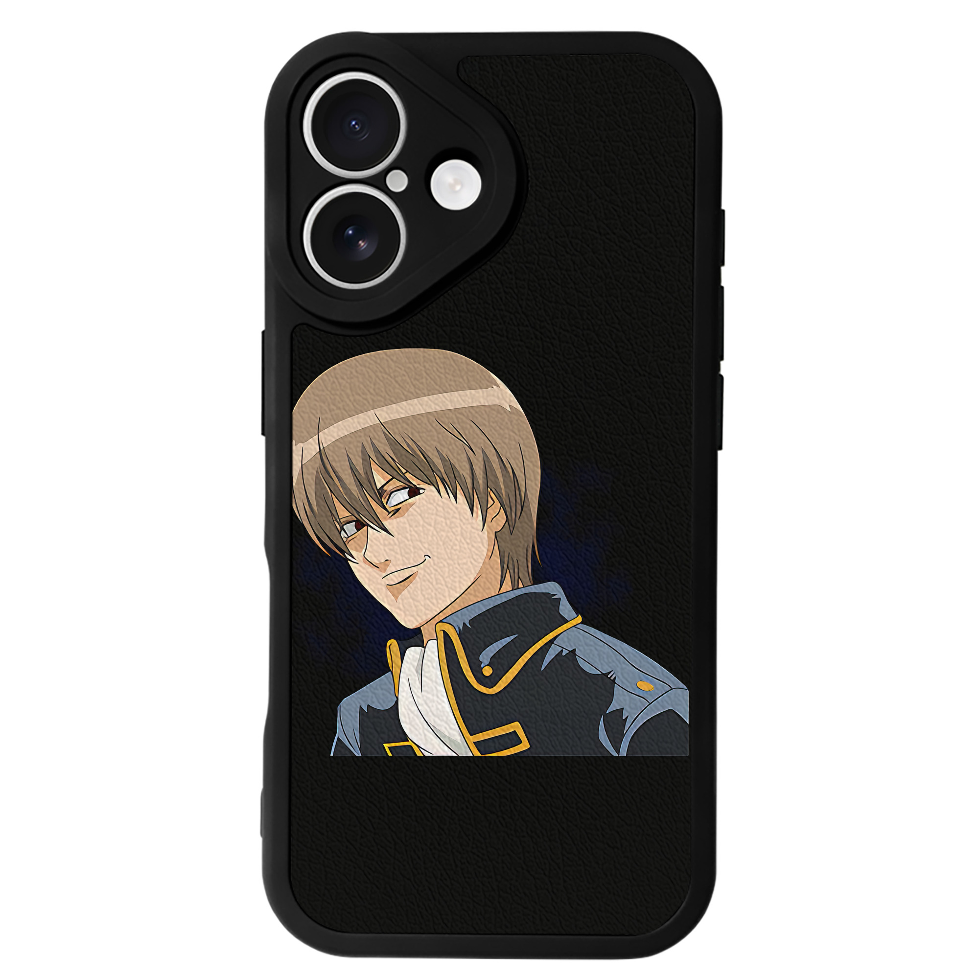 （画像用） ぎんたま 坂田銀時（さかたぎんとき） 神楽 志村新八（しむら しんぱち） GINTAMA Sakata Gintoki Kagura Shimura Shinpachi 【iPhone 16シリーズ対応】シリコンスマホケース（レザー調） 材質：シリコン